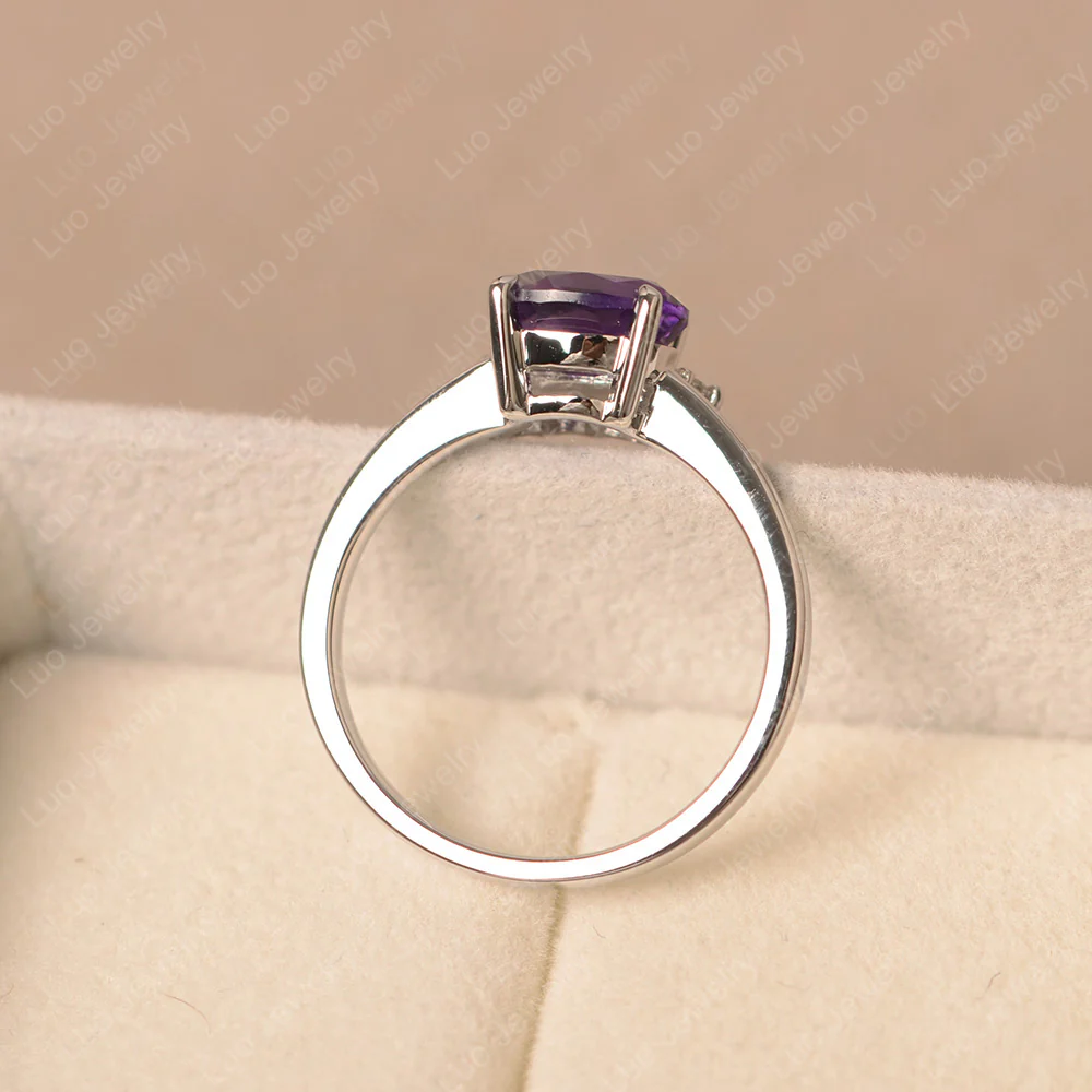 Half Sunburst Oval Amethyst Ring - Image 3
