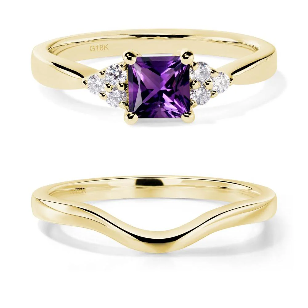 Princess Cut Amethyst Petite Ring - Image 21
