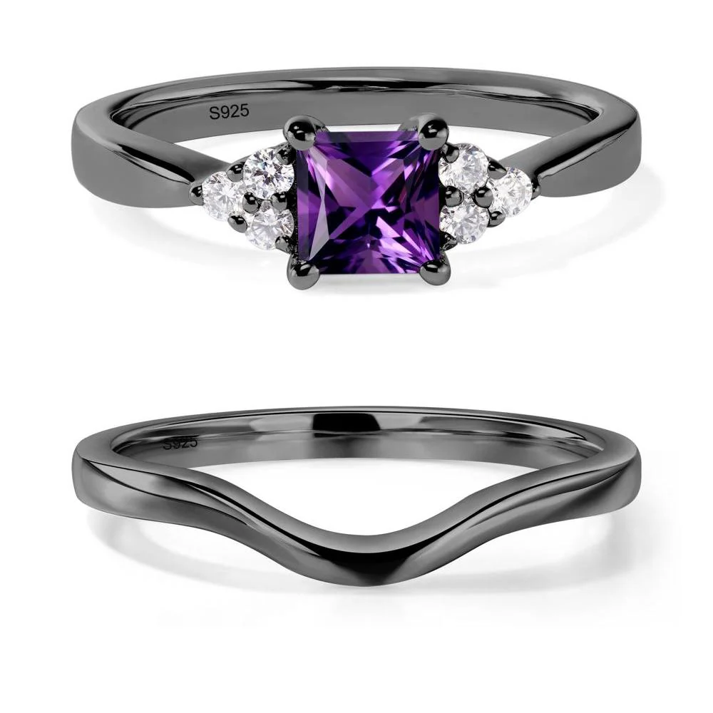 Princess Cut Amethyst Petite Ring - Image 23