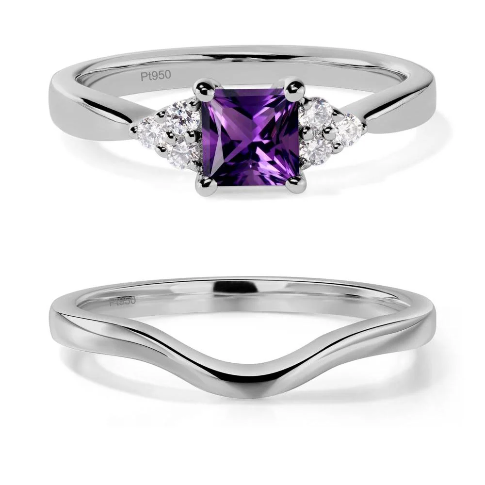 Princess Cut Amethyst Petite Ring - Image 25