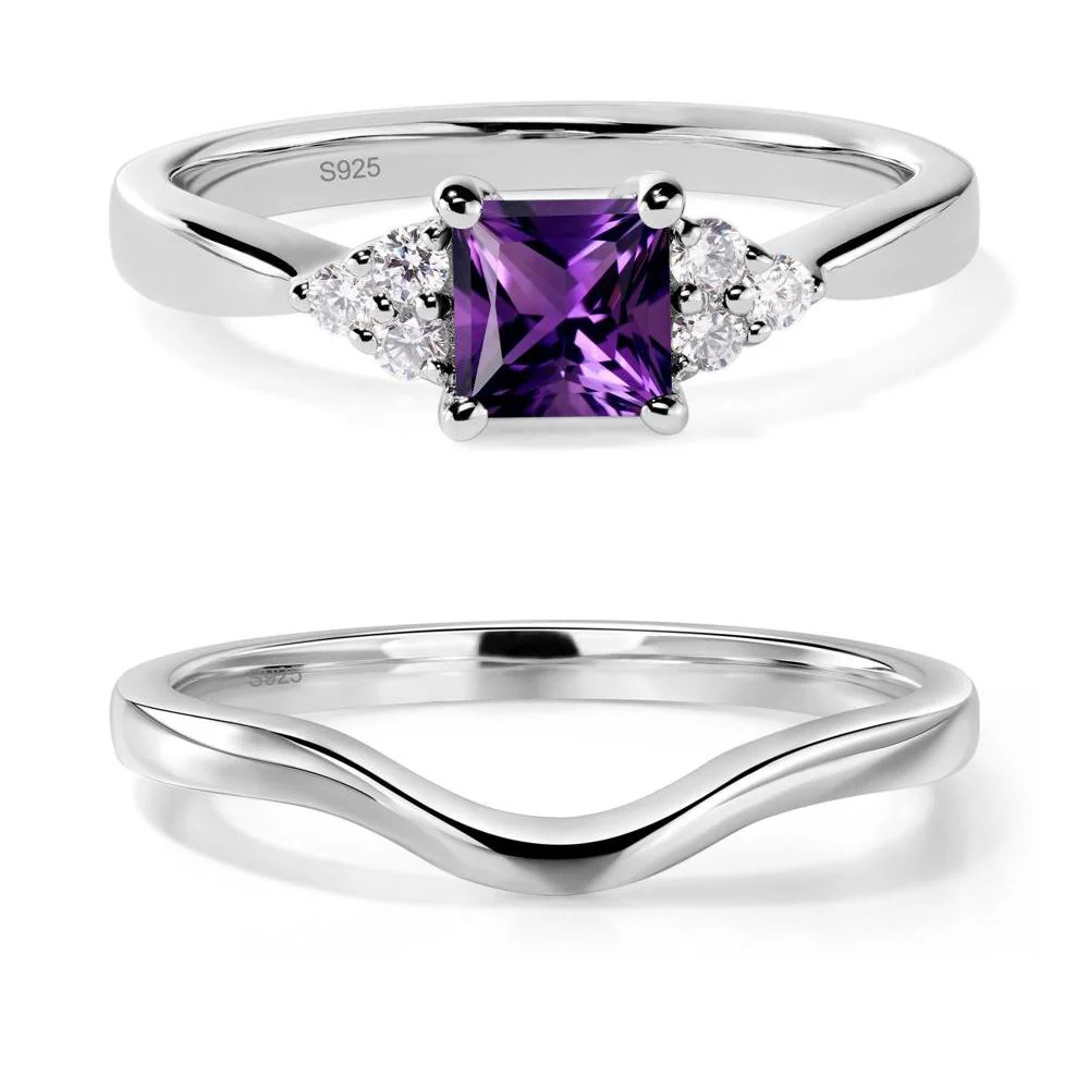 Princess Cut Amethyst Petite Ring - Image 27
