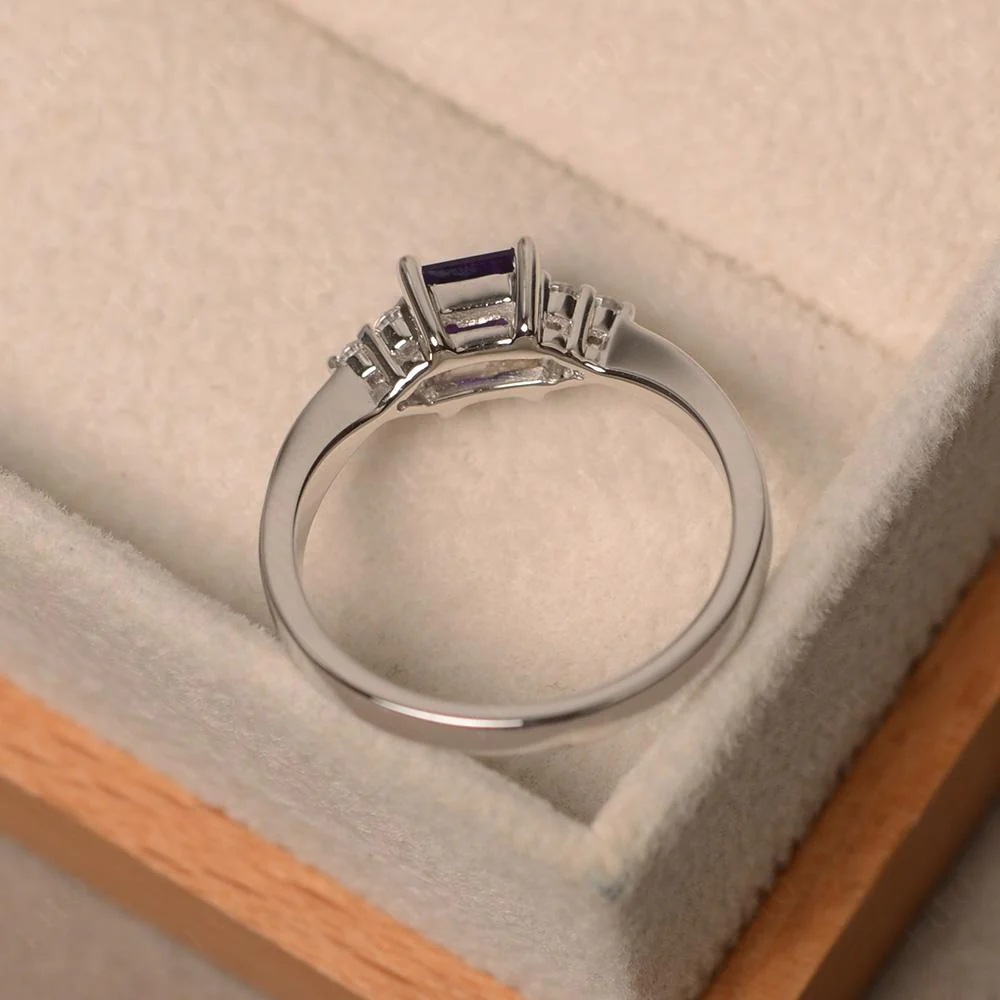 Princess Cut Amethyst Petite Ring - Image 31