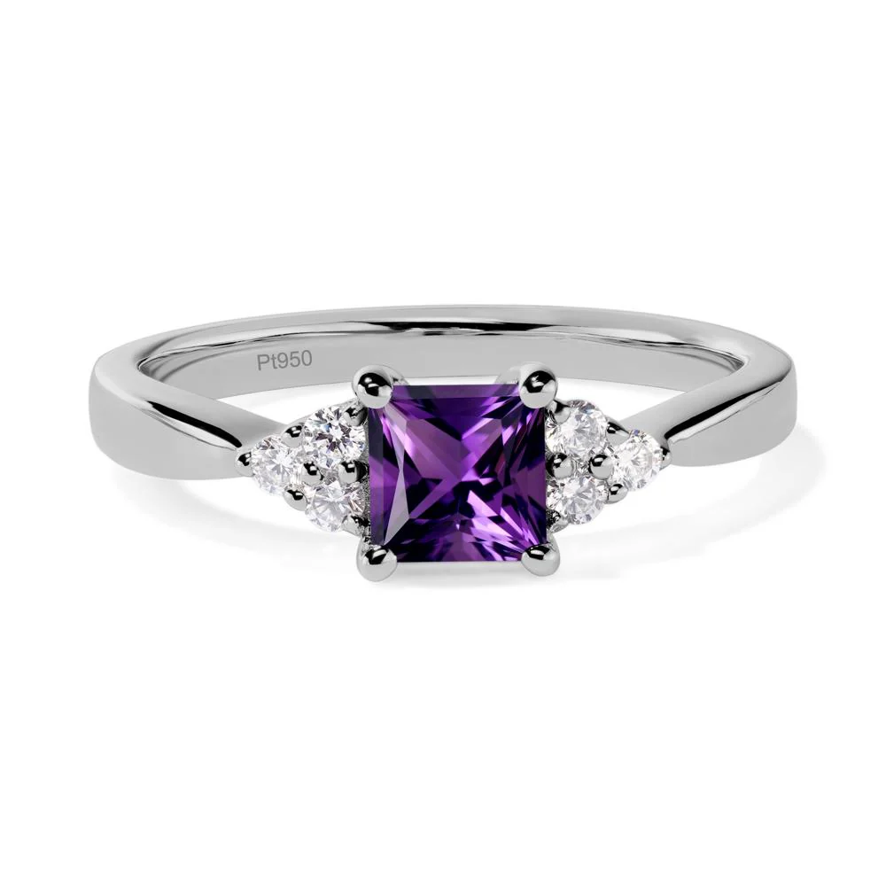 Princess Cut Amethyst Petite Ring - Image 9