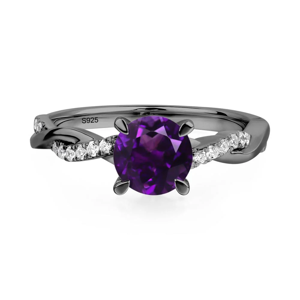 Amethyst Twist Engagement Ring