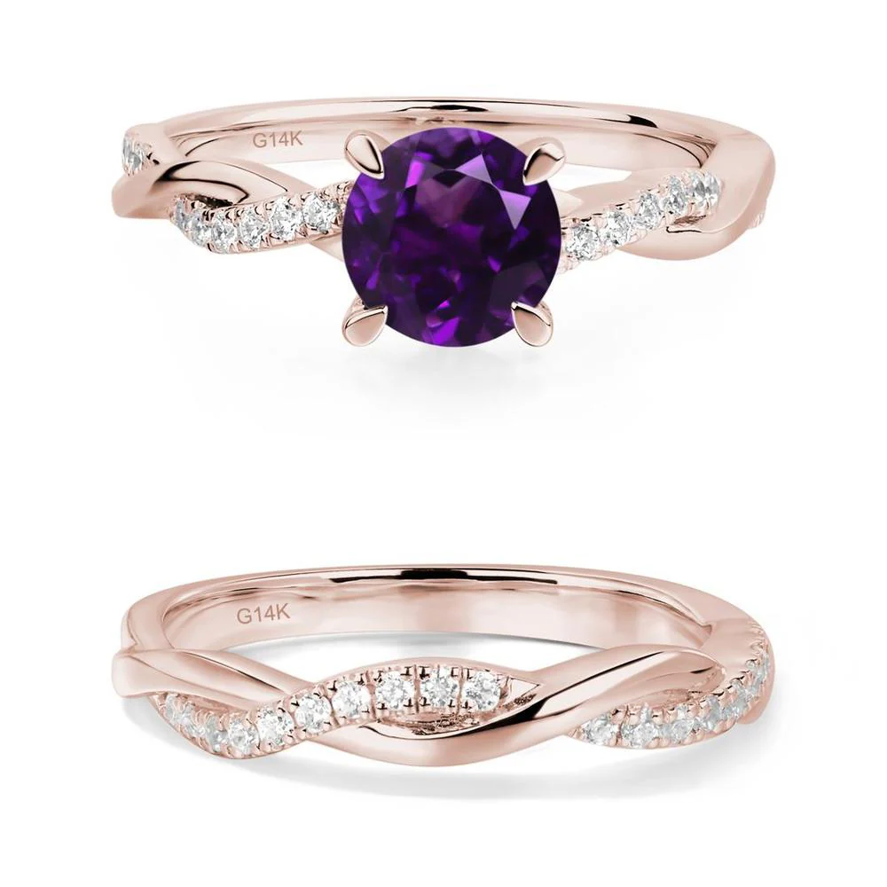 Amethyst Twist Engagement Ring - Image 11