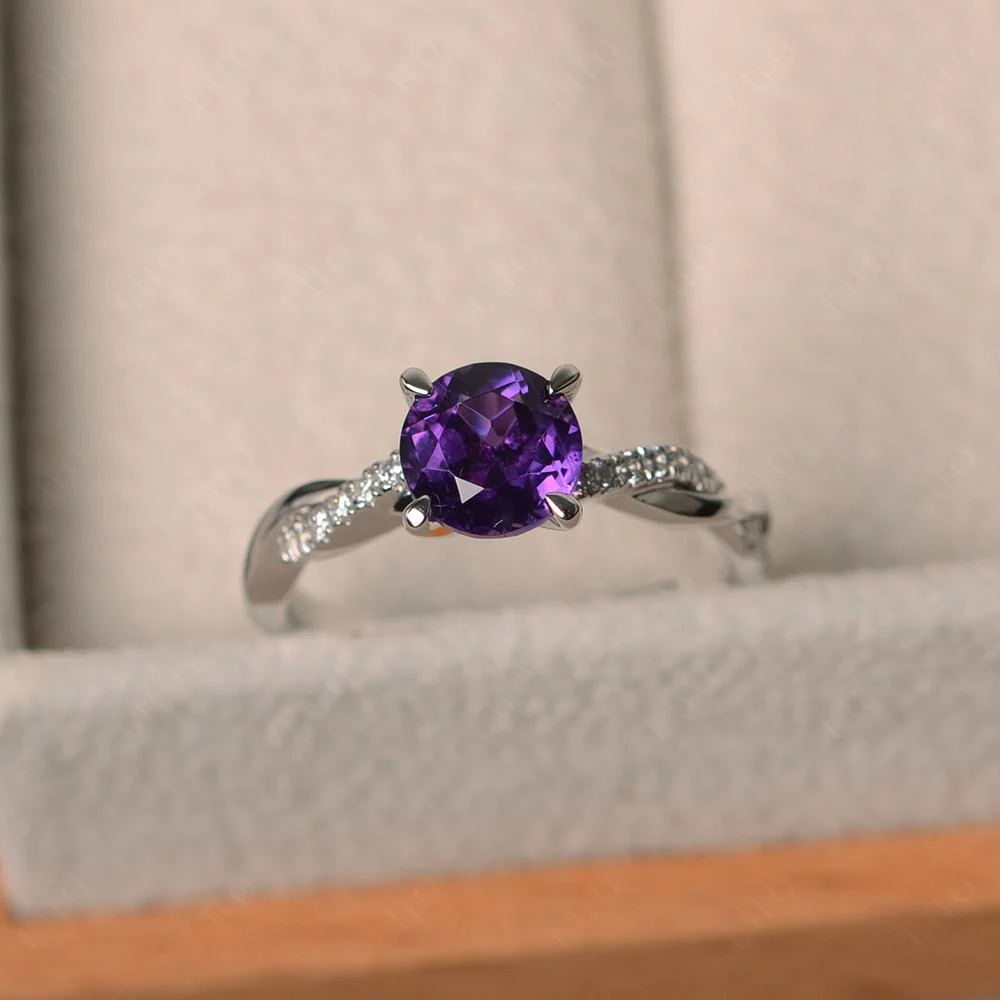 Amethyst Twist Engagement Ring - Image 29