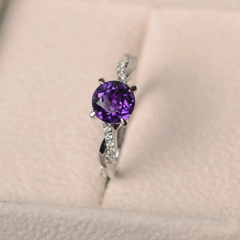 Amethyst Twist Engagement Ring - Image 30