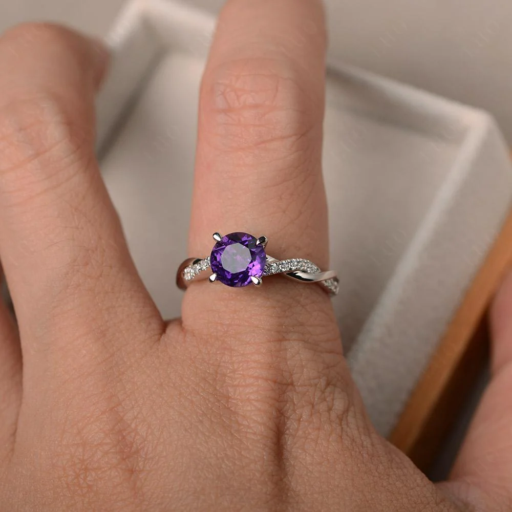 Amethyst Twist Engagement Ring - Image 32
