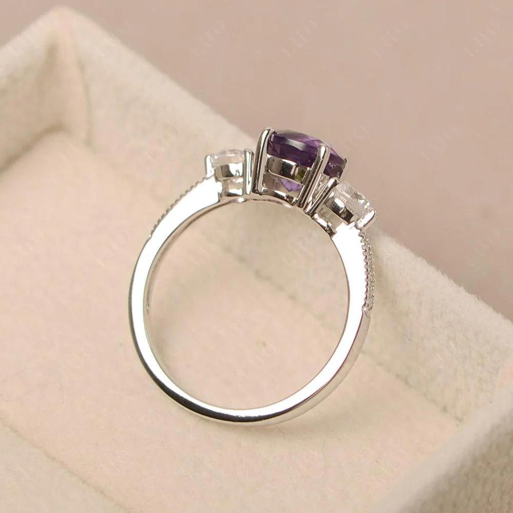 Amethyst 3 Stone Engagement Ring - Image 12