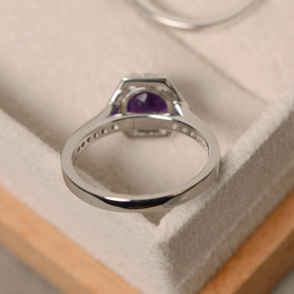 Amethyst Cathedral Wedding Ring Sets - Image 3