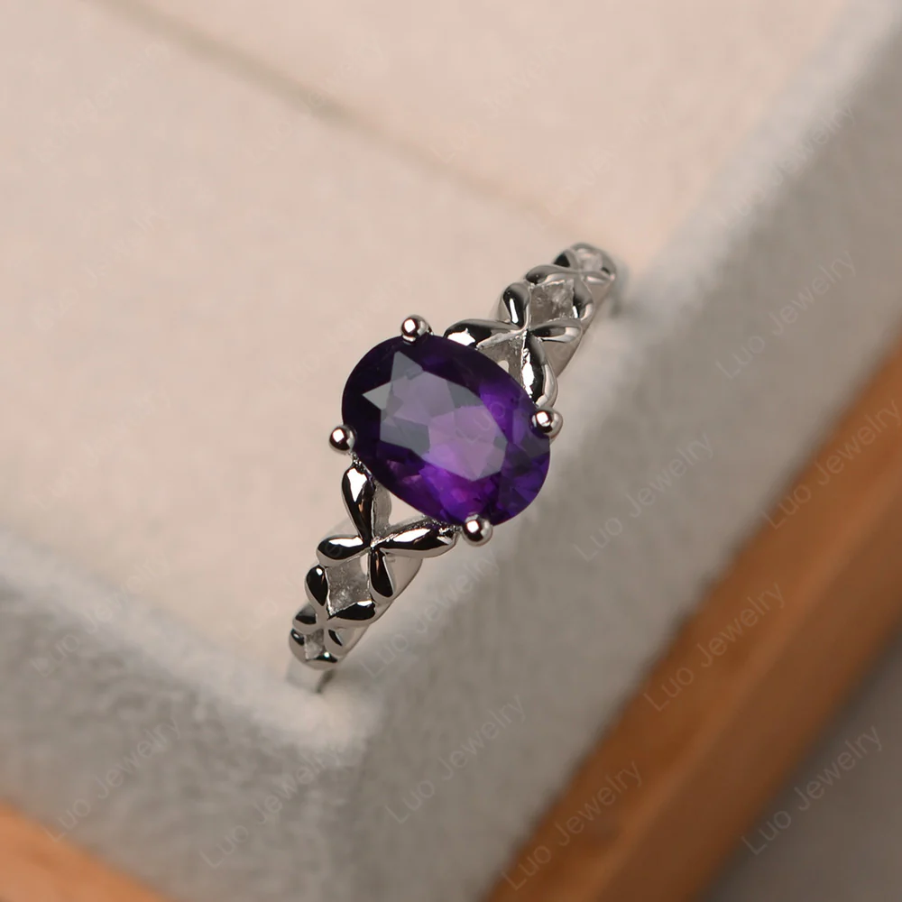 Amethyst Butterfly Engagement Ring - Image 3