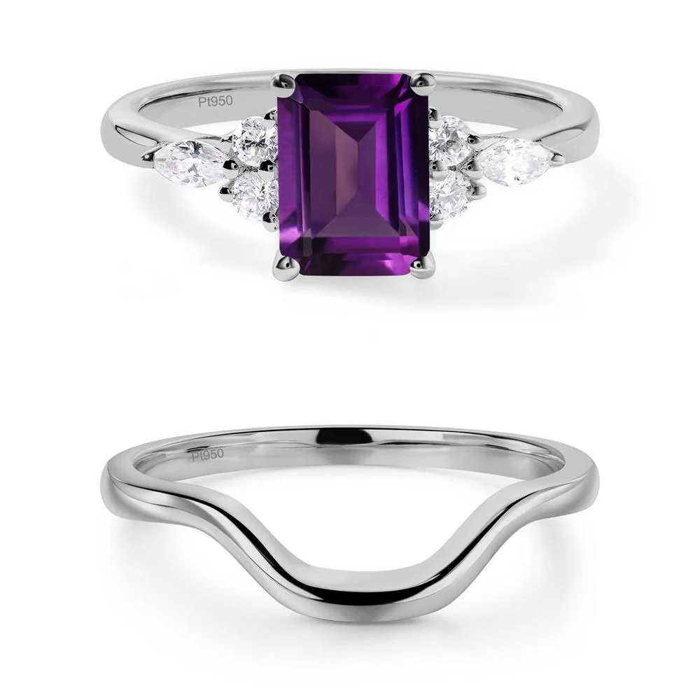 Simple Emerald Cut Amethyst Ring - Image 11