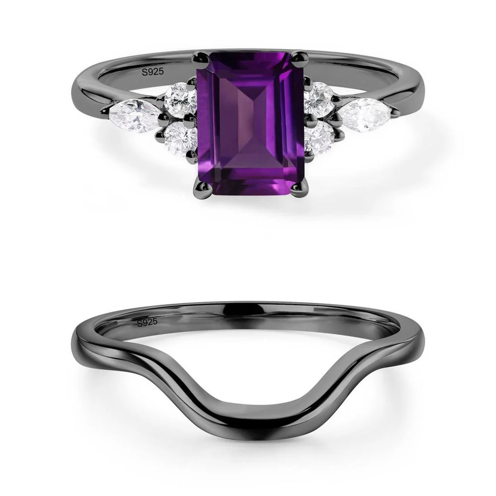 Simple Emerald Cut Amethyst Ring - Image 13