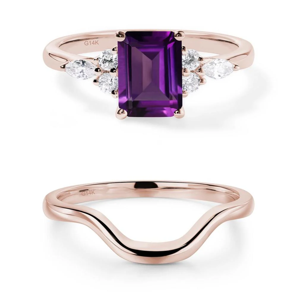 Simple Emerald Cut Amethyst Ring - Image 21