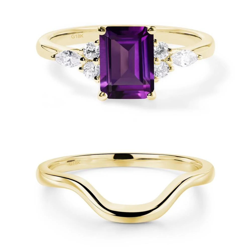 Simple Emerald Cut Amethyst Ring - Image 23
