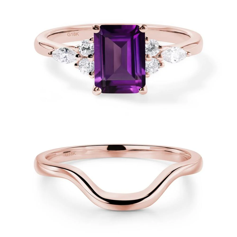 Simple Emerald Cut Amethyst Ring - Image 27