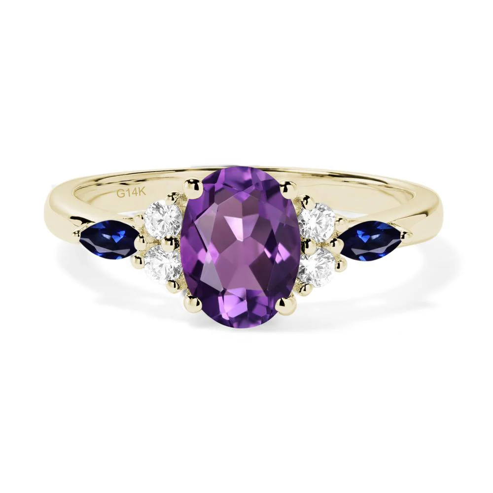 Simple Oval Amethyst Engagement Ring - Image 2