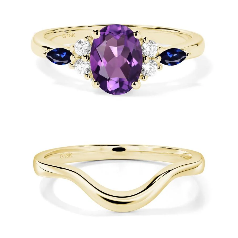 Simple Oval Amethyst Engagement Ring - Image 21