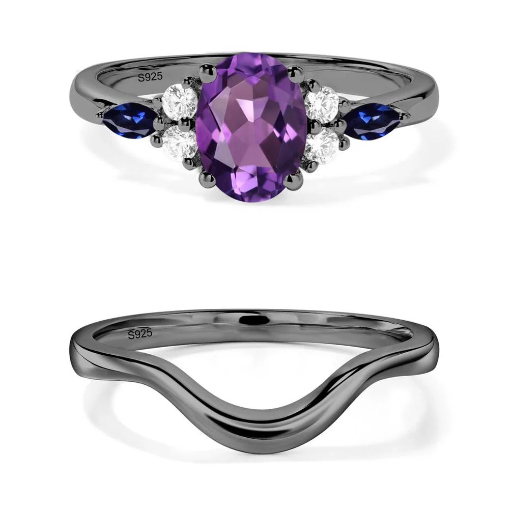 Simple Oval Amethyst Engagement Ring - Image 23