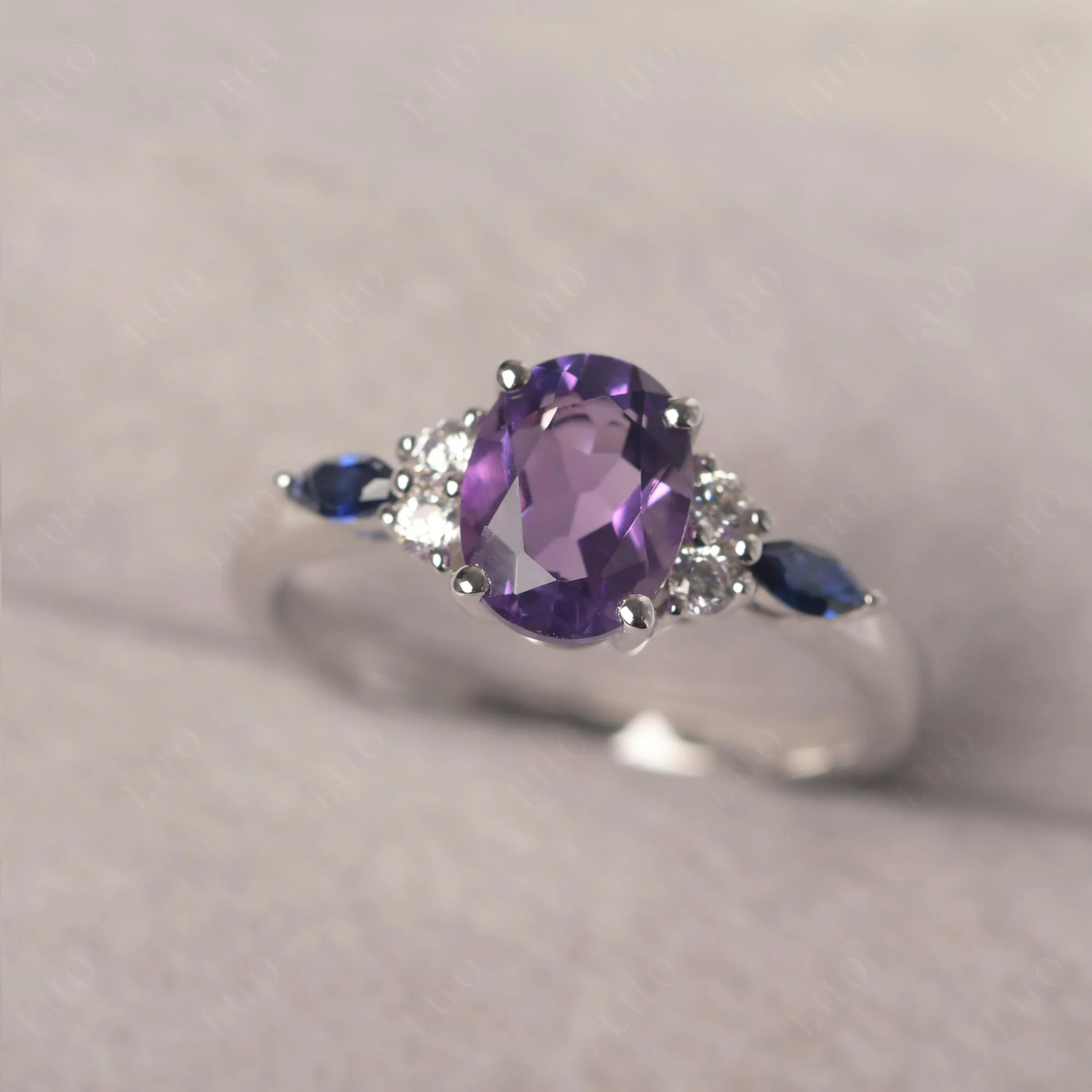 Simple Oval Amethyst Engagement Ring - Image 30