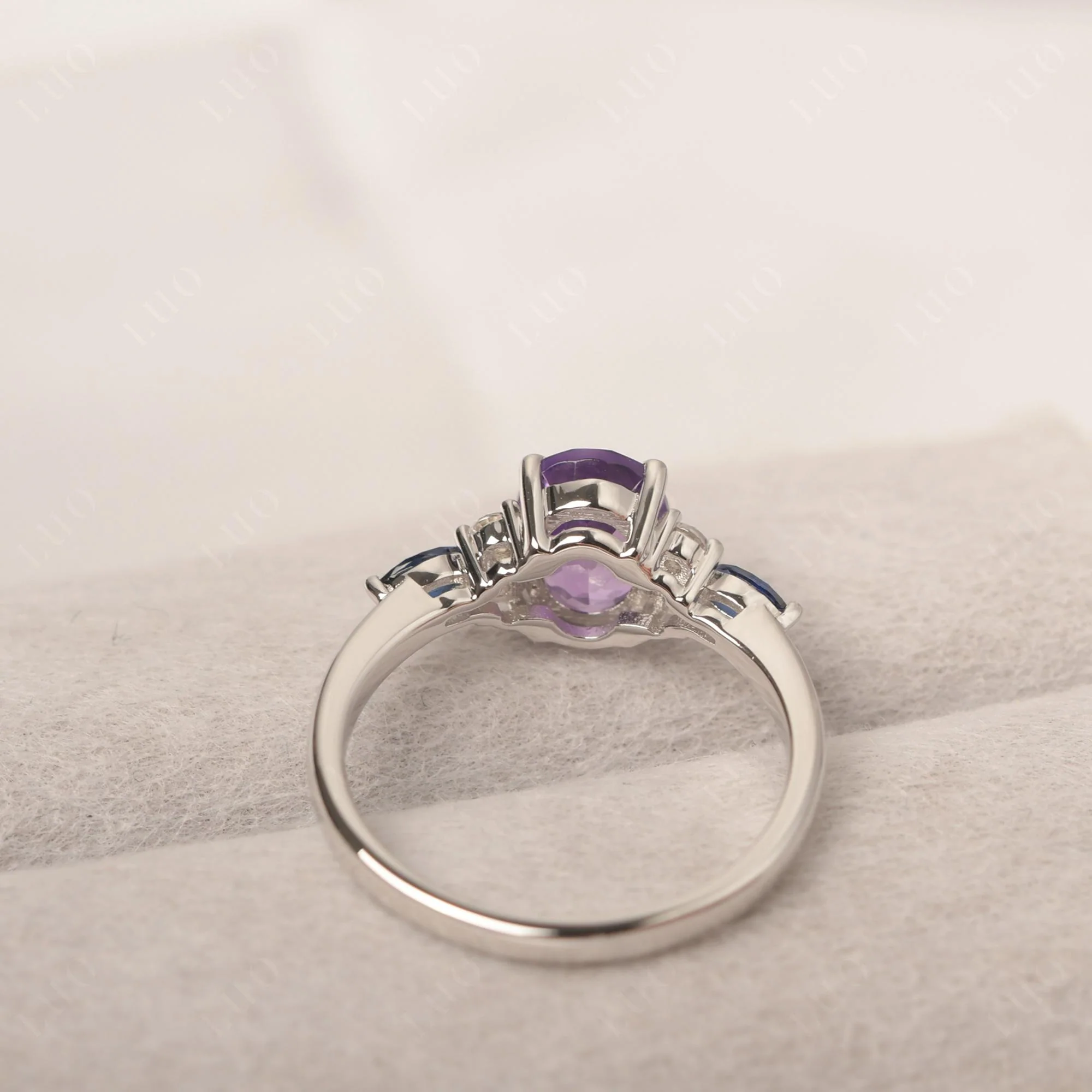 Simple Oval Amethyst Engagement Ring - Image 32