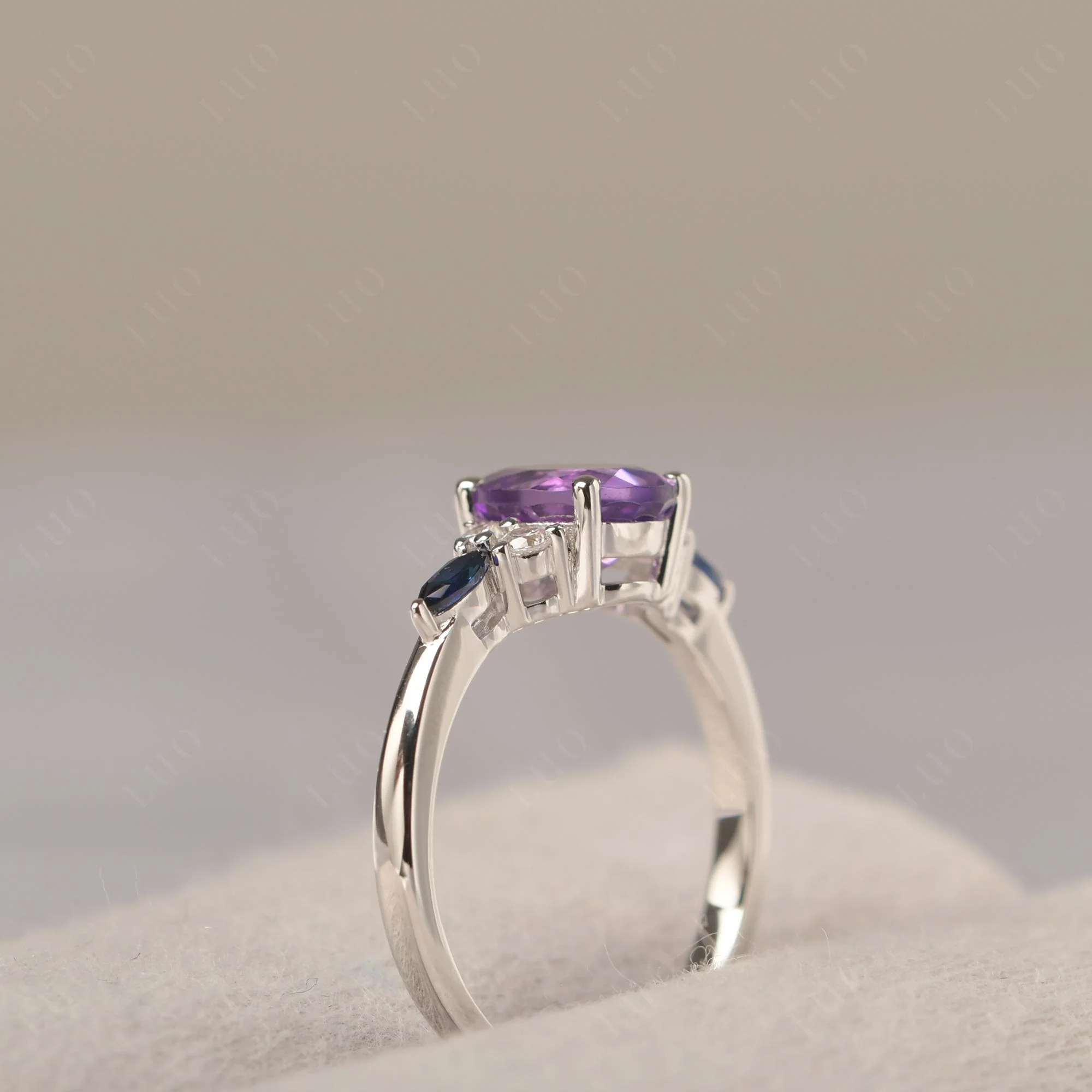Simple Oval Amethyst Engagement Ring - Image 33