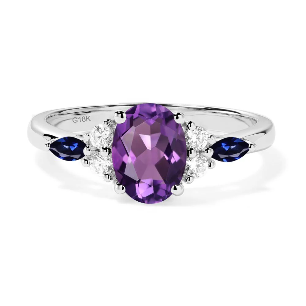Simple Oval Amethyst Engagement Ring - Image 6
