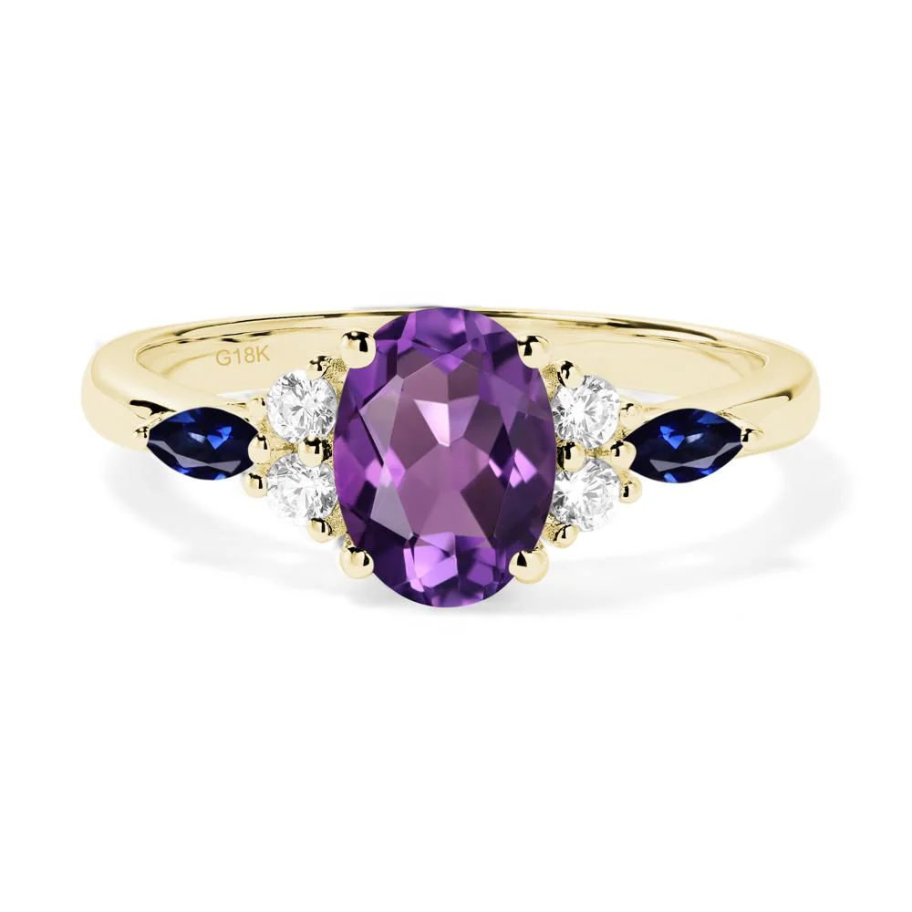 Simple Oval Amethyst Engagement Ring - Image 7