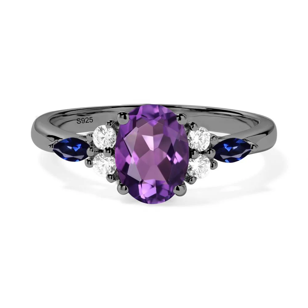 Simple Oval Amethyst Engagement Ring - Image 8