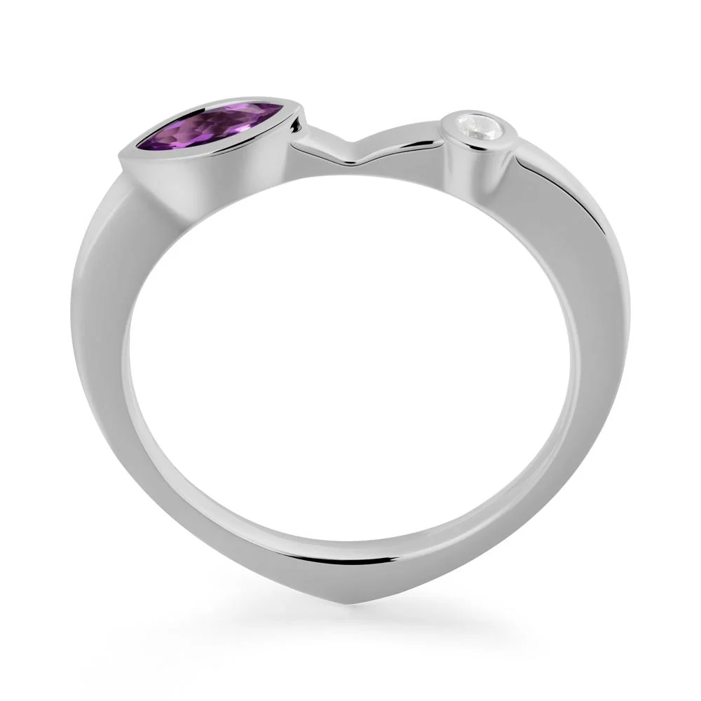 Amethyst Ring with Hidden Heart Design
