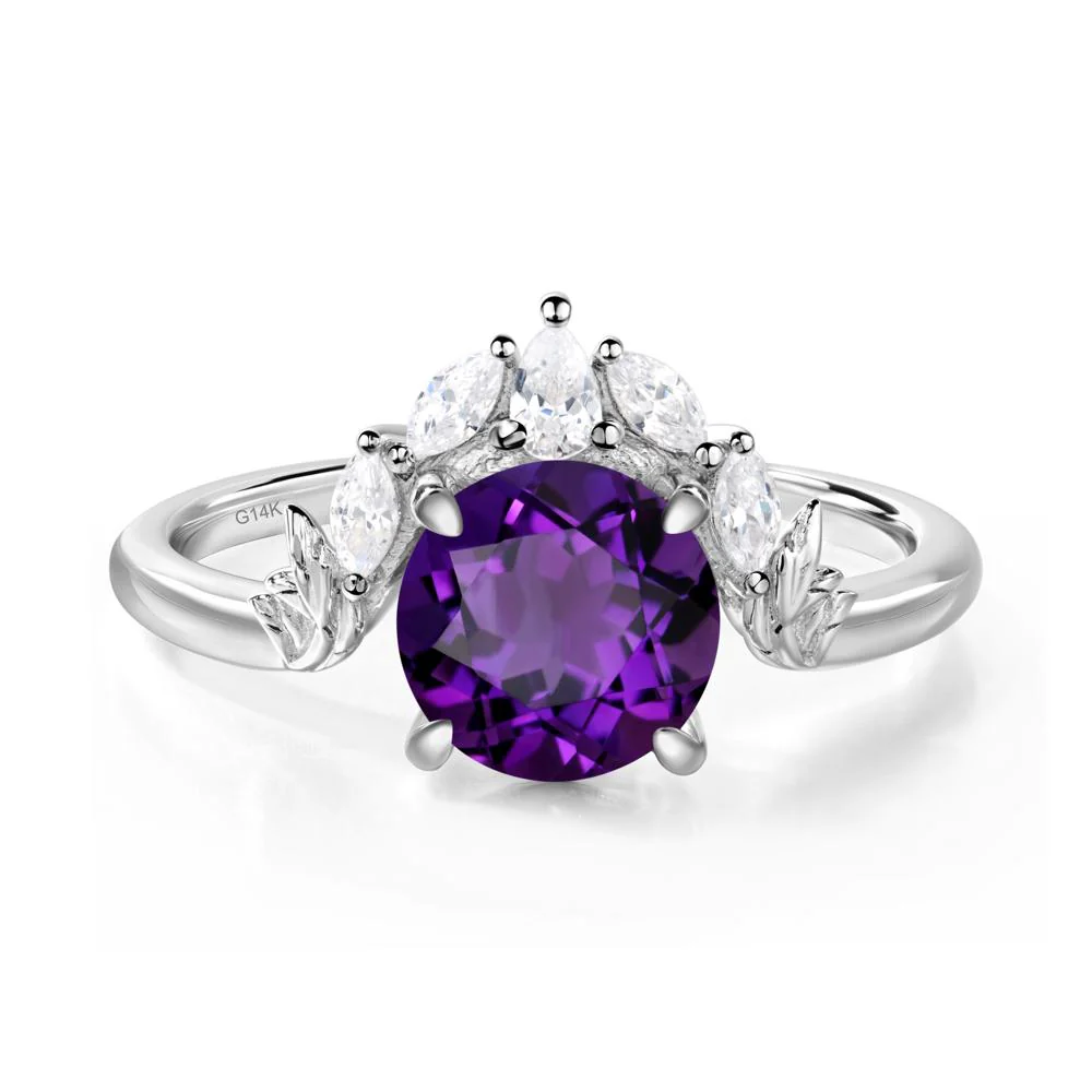 Amethyst Ring with Marquise Side Stone - Image 3