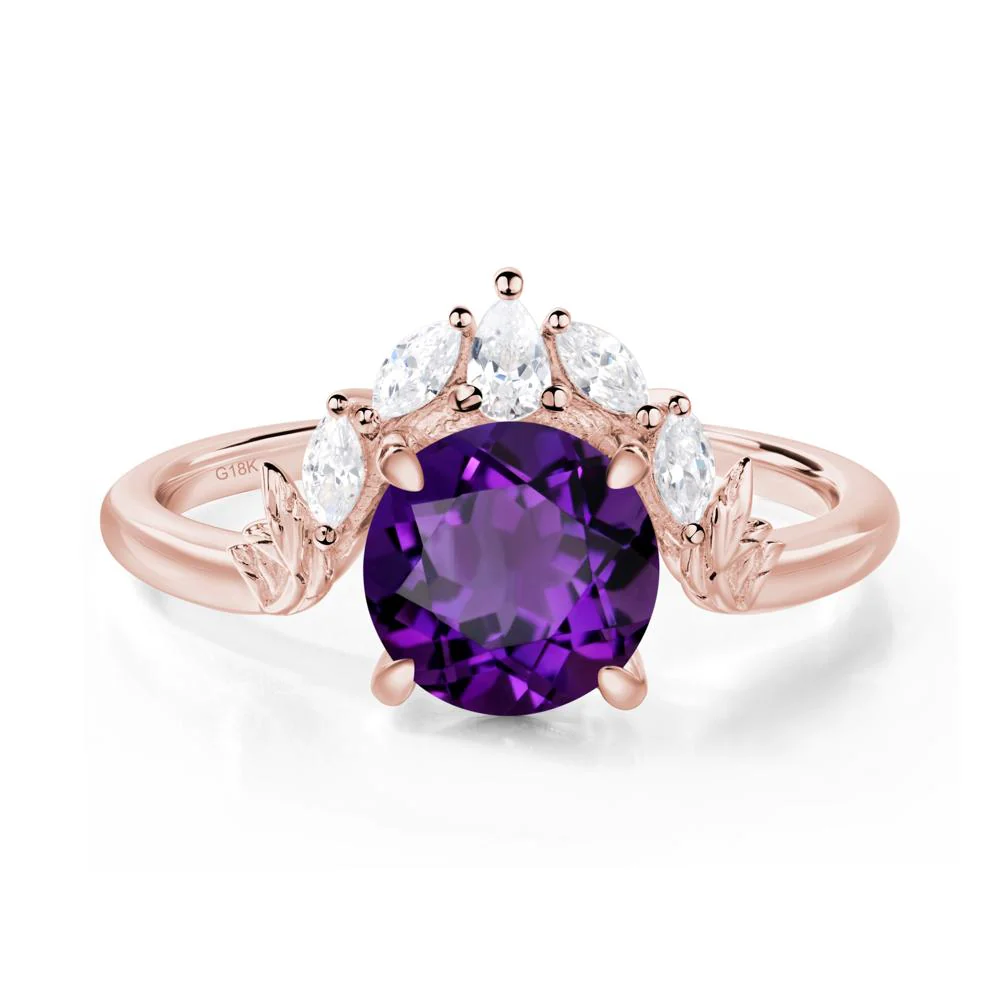 Amethyst Ring with Marquise Side Stone - Image 8