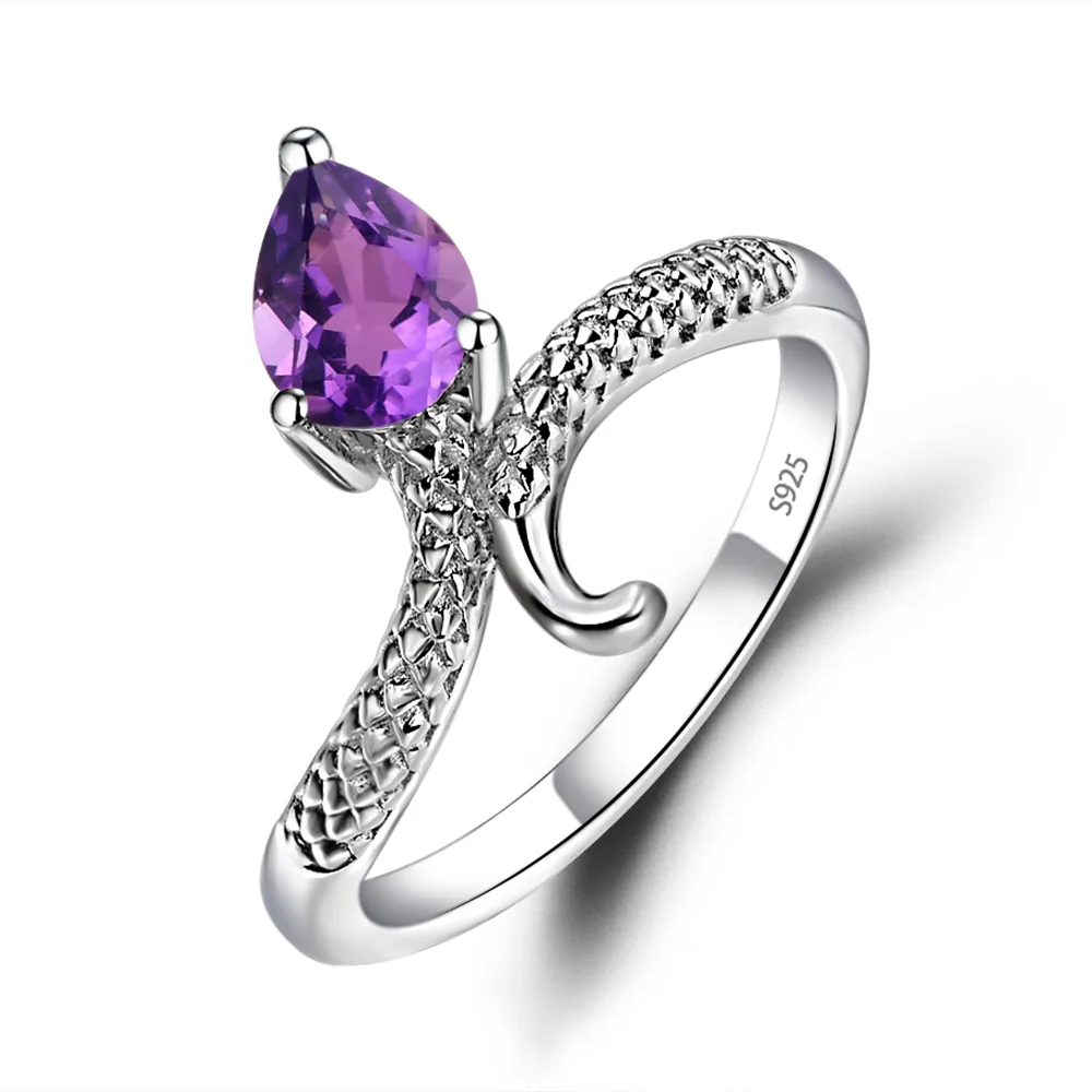 Amethyst Snake Ring
