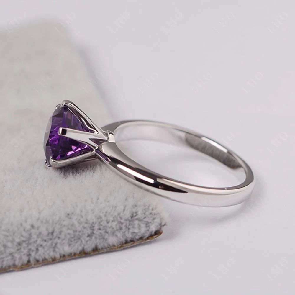 Amethyst Classic Solitaire Ring - Image 11