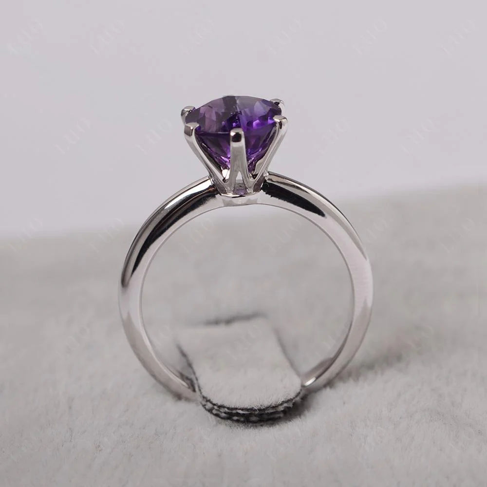 Amethyst Classic Solitaire Ring - Image 12