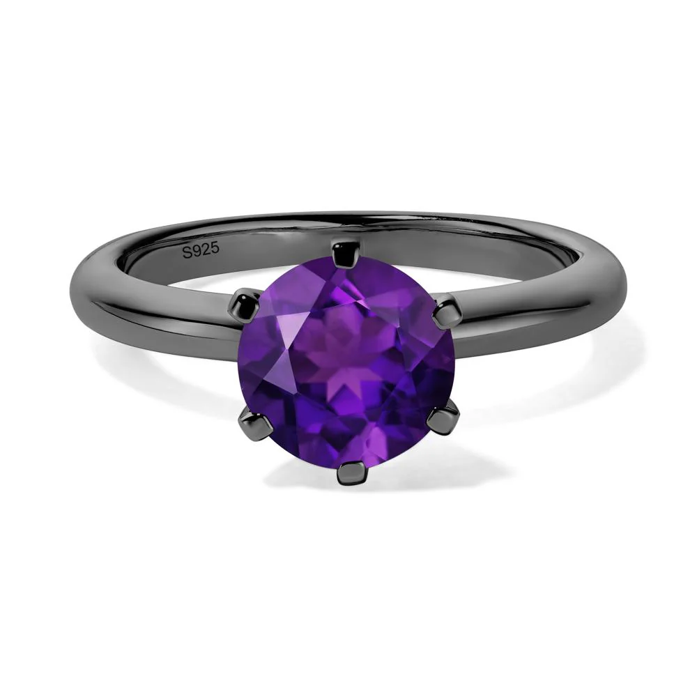 Amethyst Classic Solitaire Ring - Image 3
