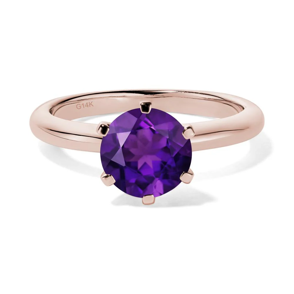 Amethyst Classic Solitaire Ring - Image 5