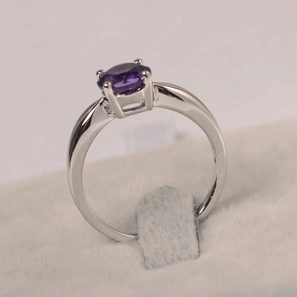 Amethyst Round Solitaire Ring - Image 2