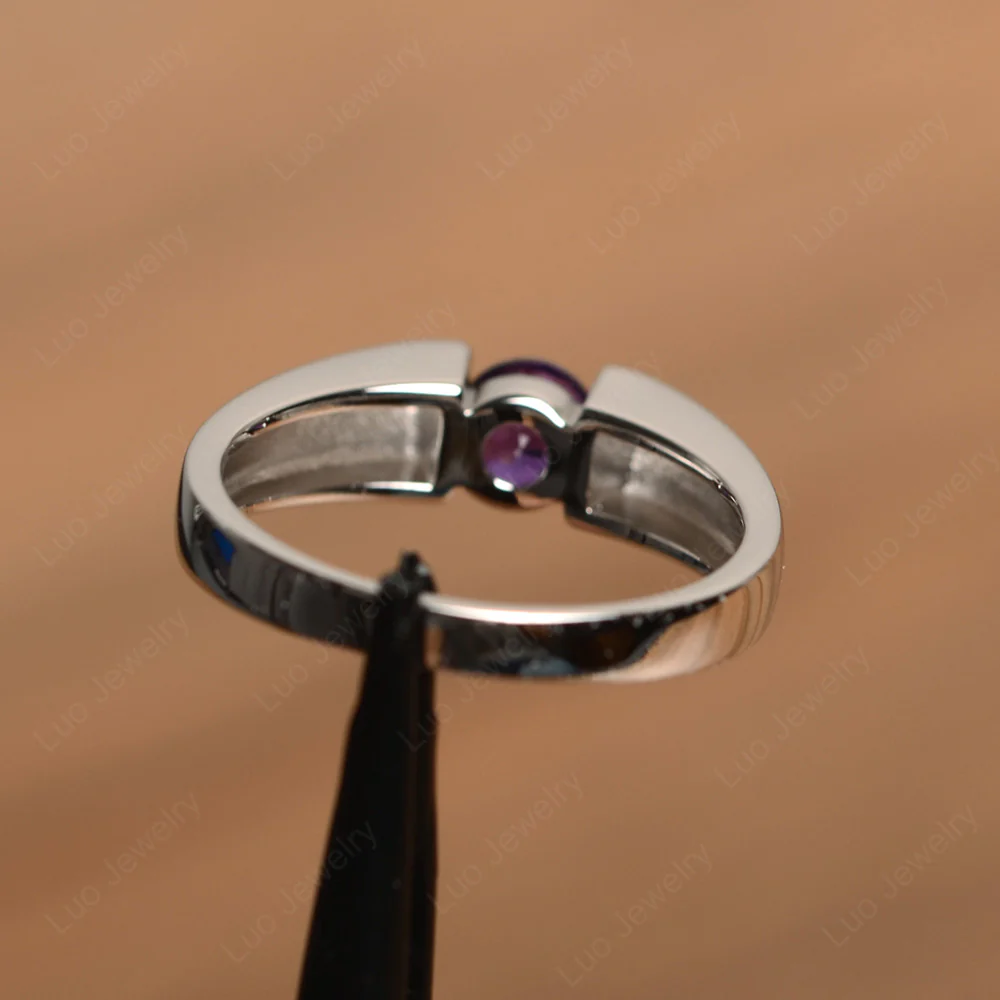 Amethyst Unisex Promise Ring - Image 3