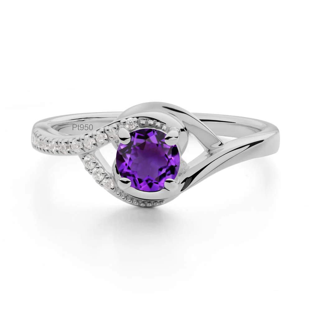 Amethyst Swirl Bypass Ring