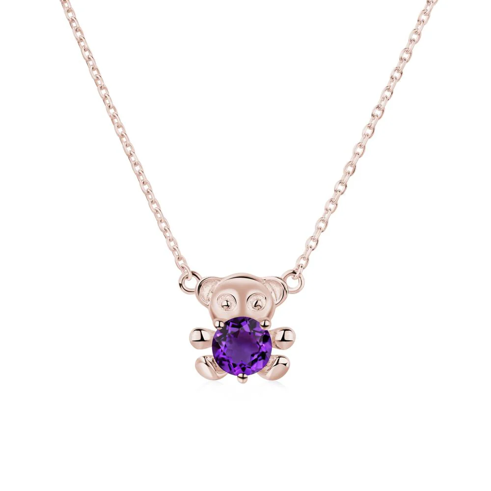 Amethyst Teddy Bear Necklace - Image 7