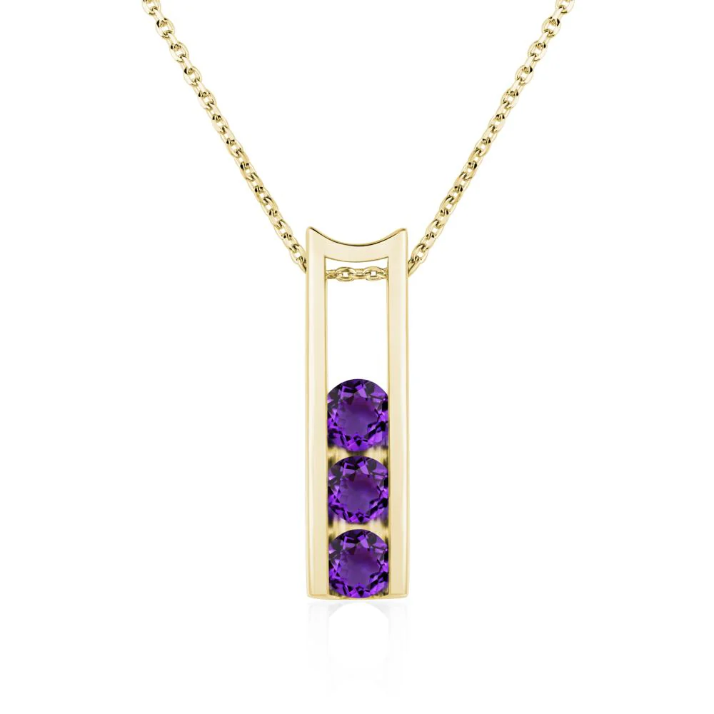 Amethyst Three Stone Necklace - Image 8