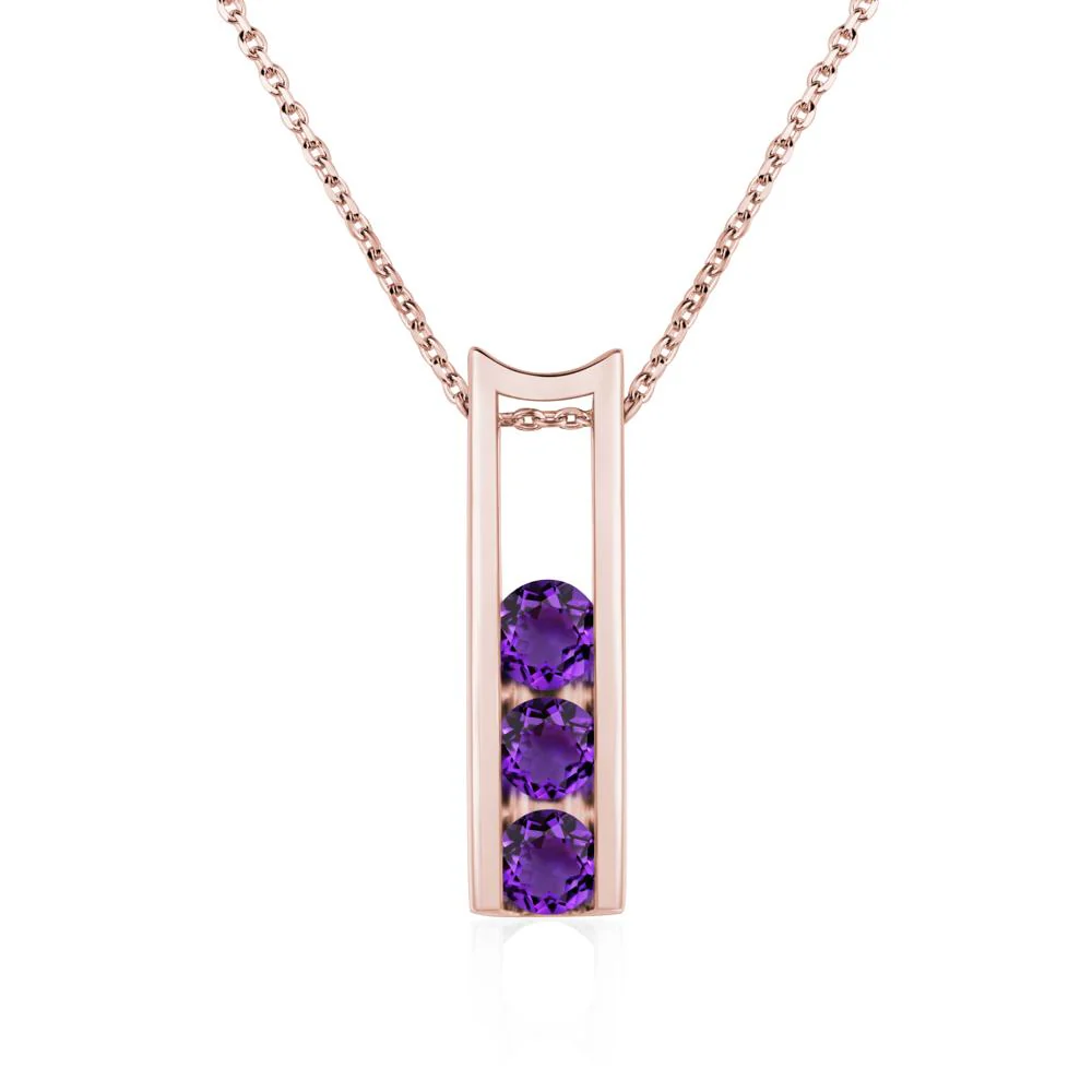 Amethyst Three Stone Necklace - Image 9