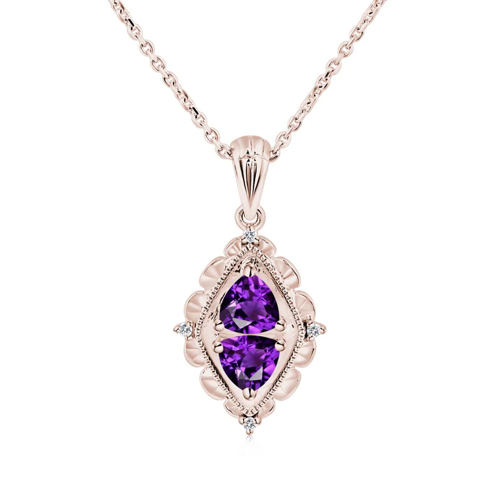 Amethyst Two Stone Necklace - Image 2