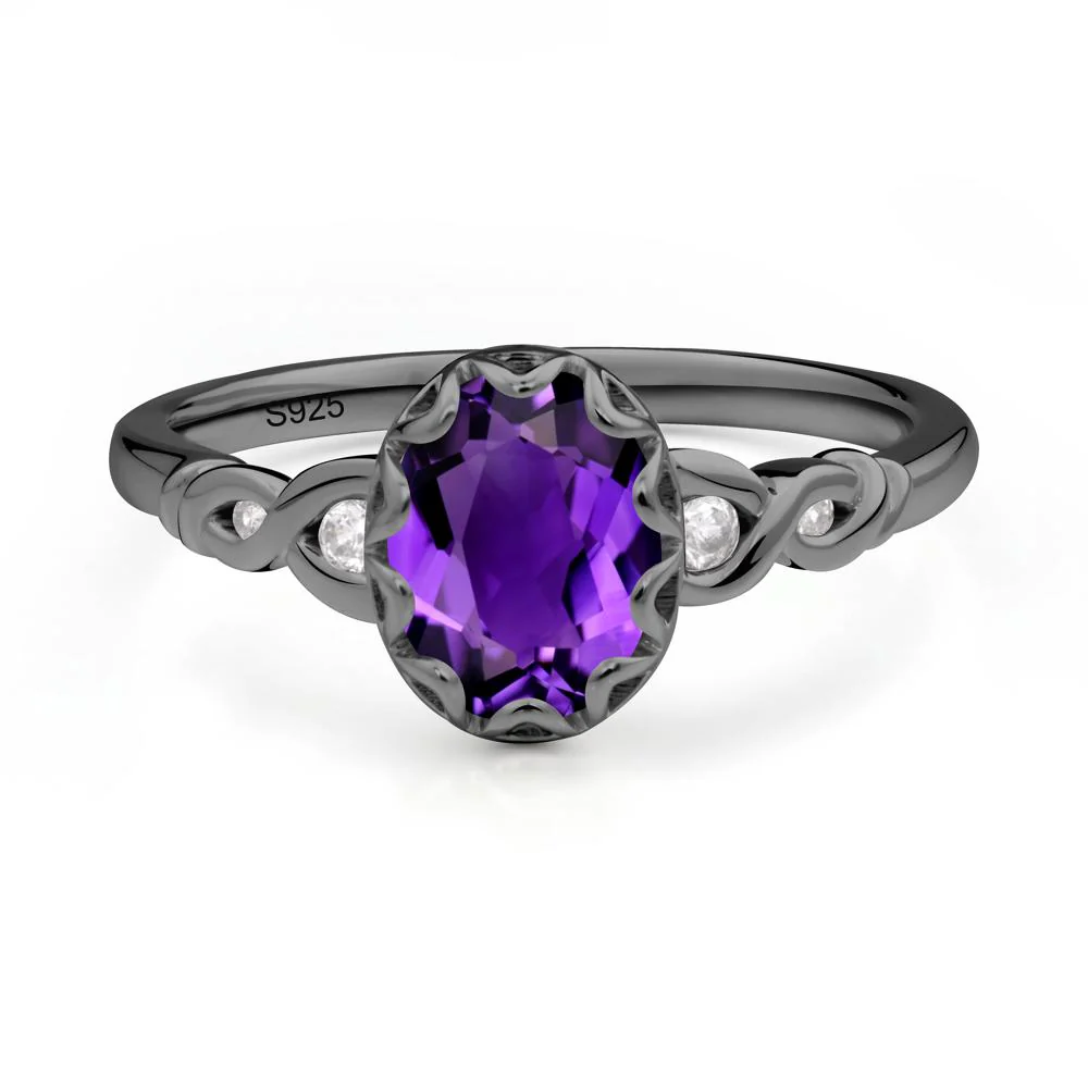 Amethyst Vintage Oval Engagement Ring