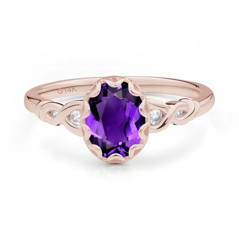 Amethyst Vintage Oval Engagement Ring - Image 2