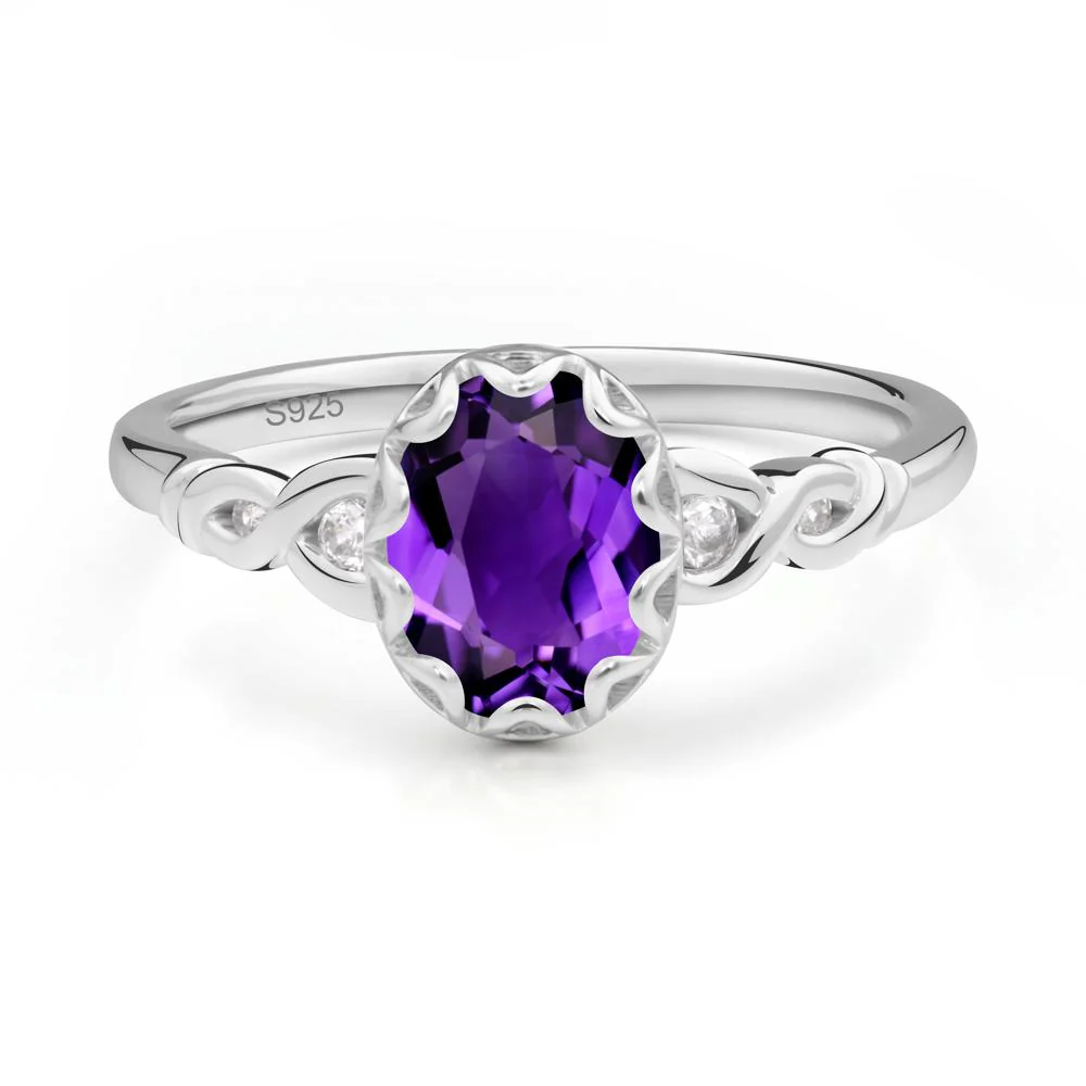 Amethyst Vintage Oval Engagement Ring - Image 9