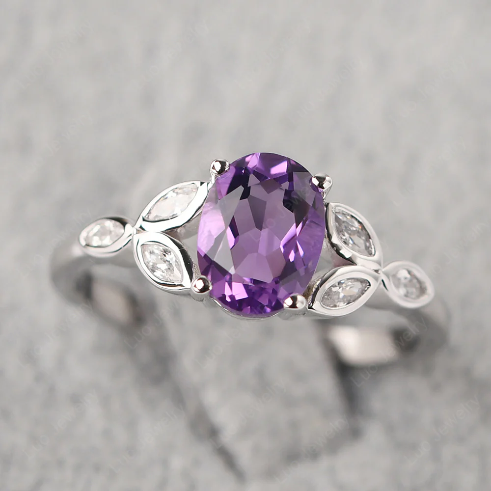 Oval Celtic Amethyst Ring