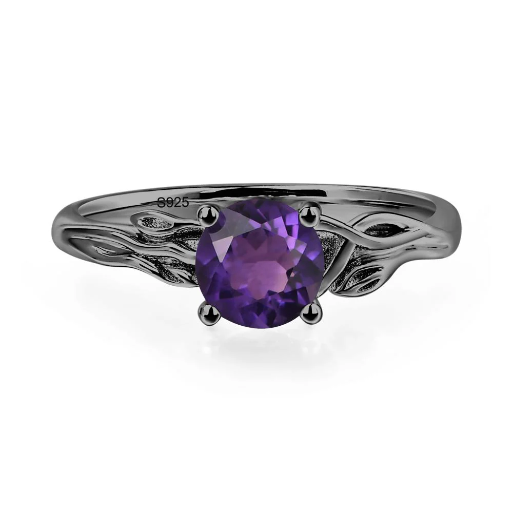 Petite Amethyst Leaf Ring - Image 3