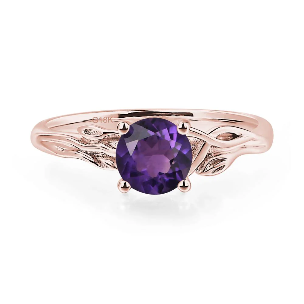 Petite Amethyst Leaf Ring - Image 9